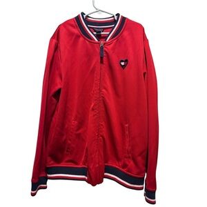Tommy Hilfiger Red and‎ Navy Knit Sweater kids Large